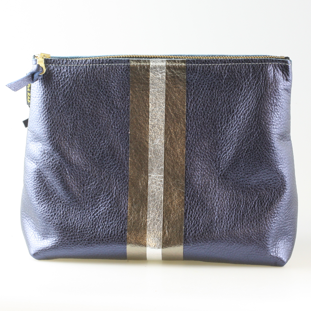 The Metallic Stripe Makeup Clutch: Stewart & Martin!