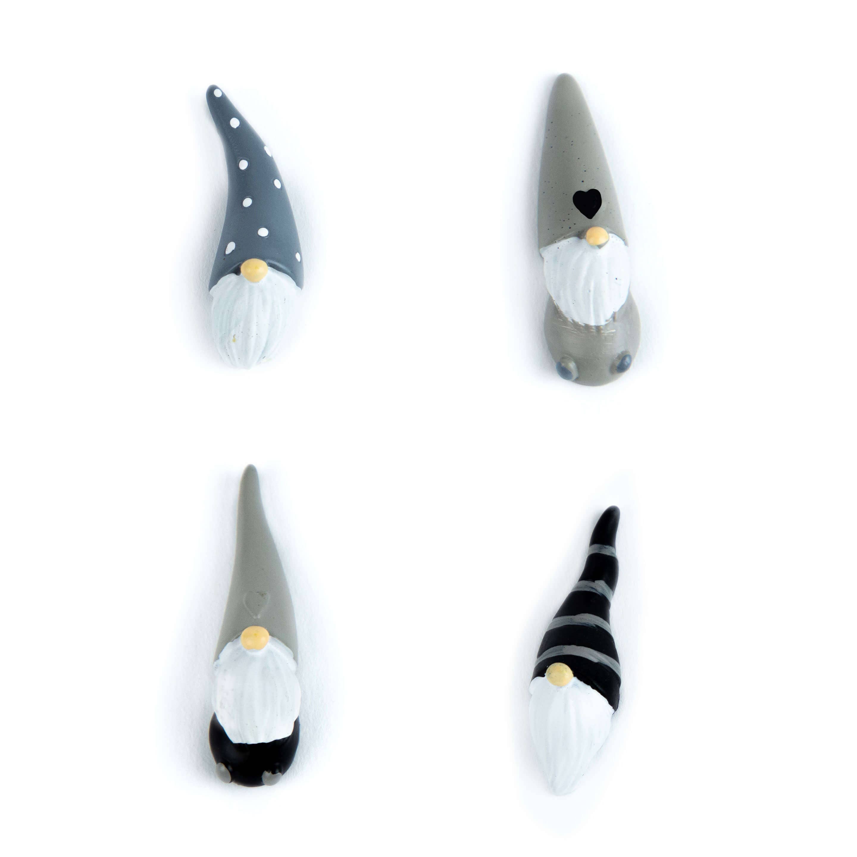 Colorful nordic GNOME gray magnets s/4
