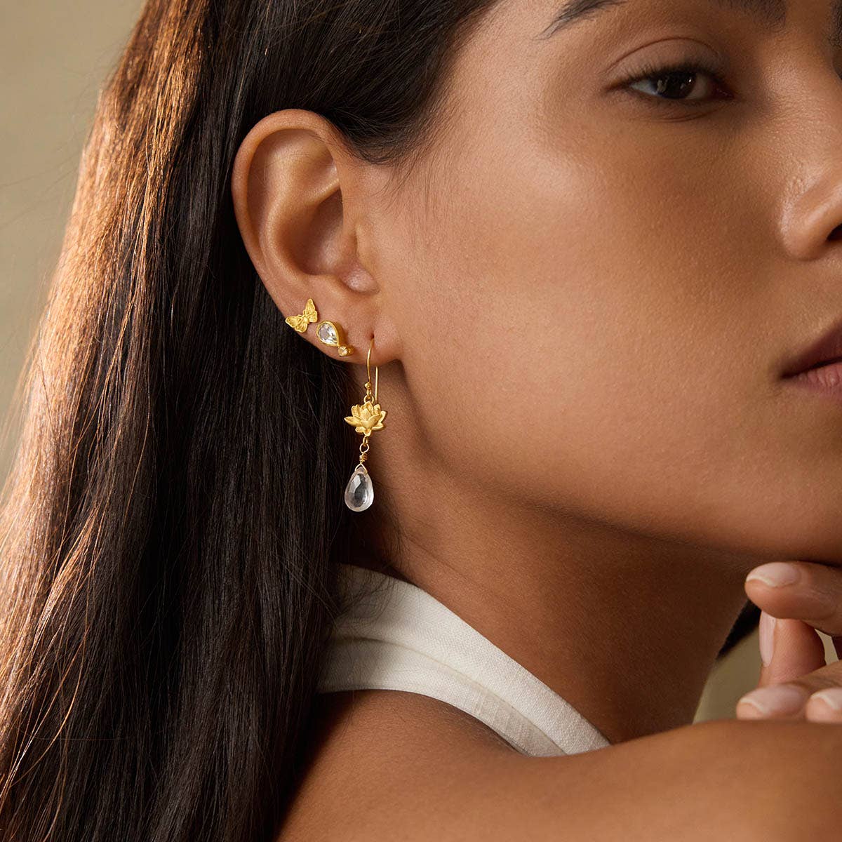 True Self Green Amethyst Earrings Studs
