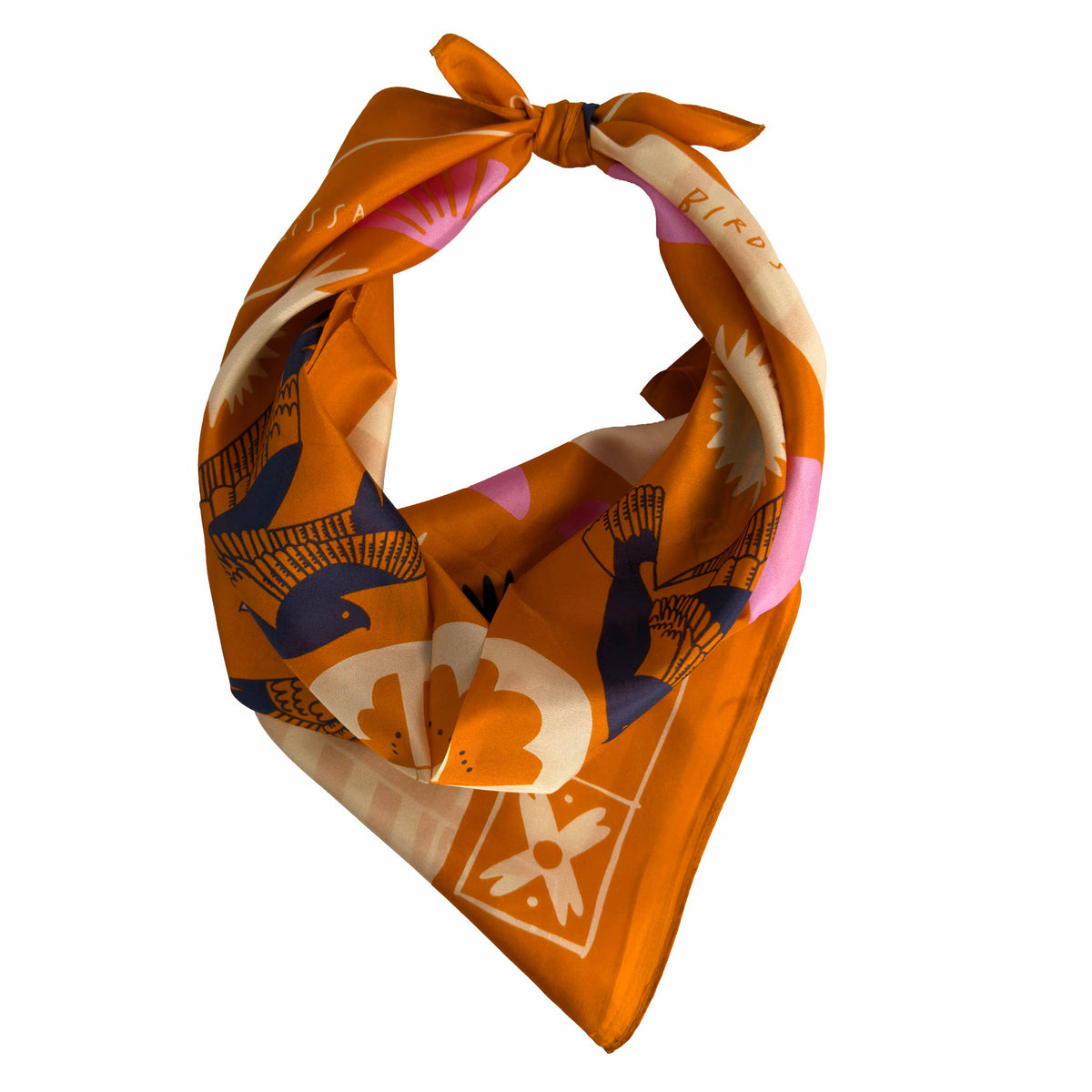 Soar & Sing Scarf | Silk Habotai Scarf | Women's Bandana: 26" x 26"