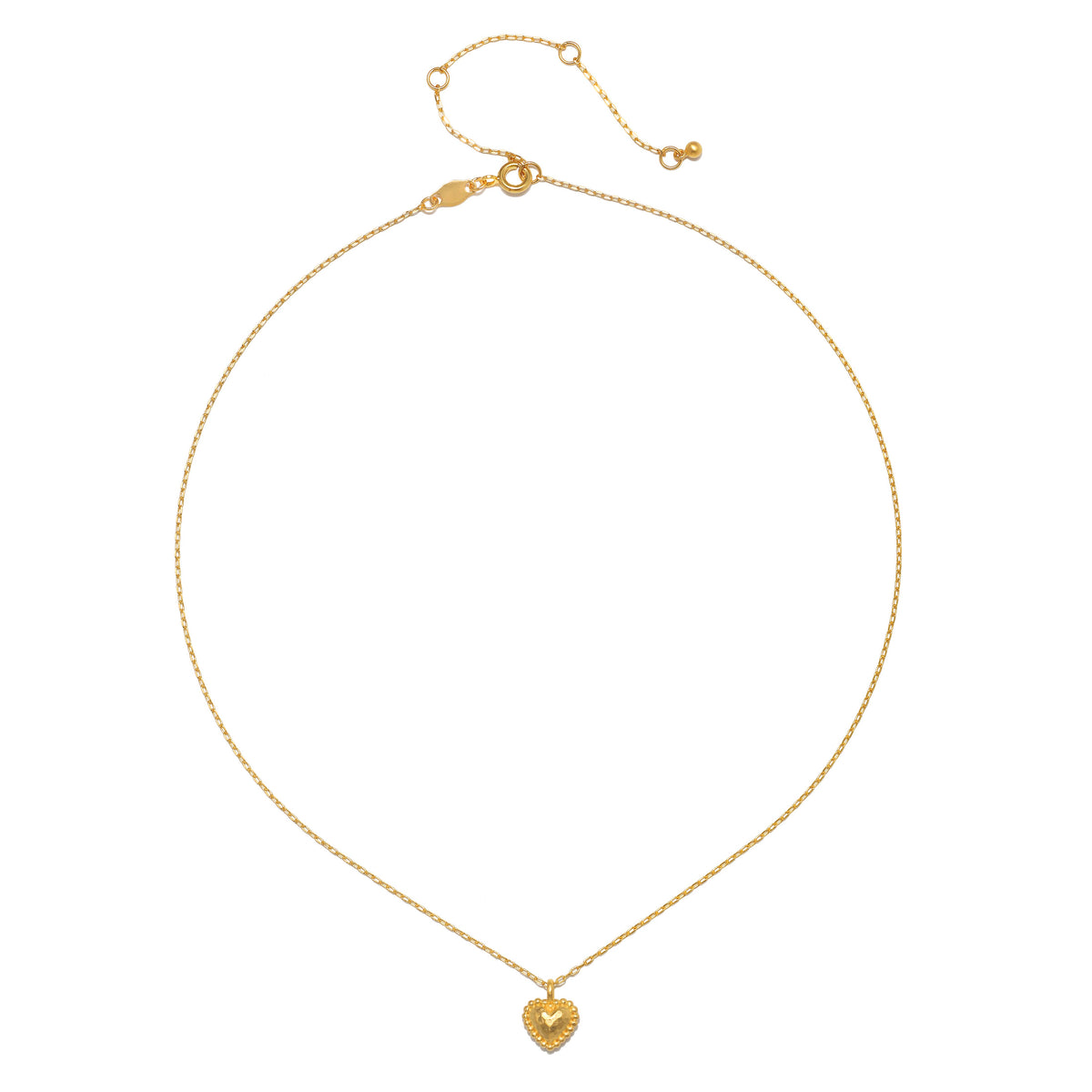 Hammered Dot Heart Pendant Necklace