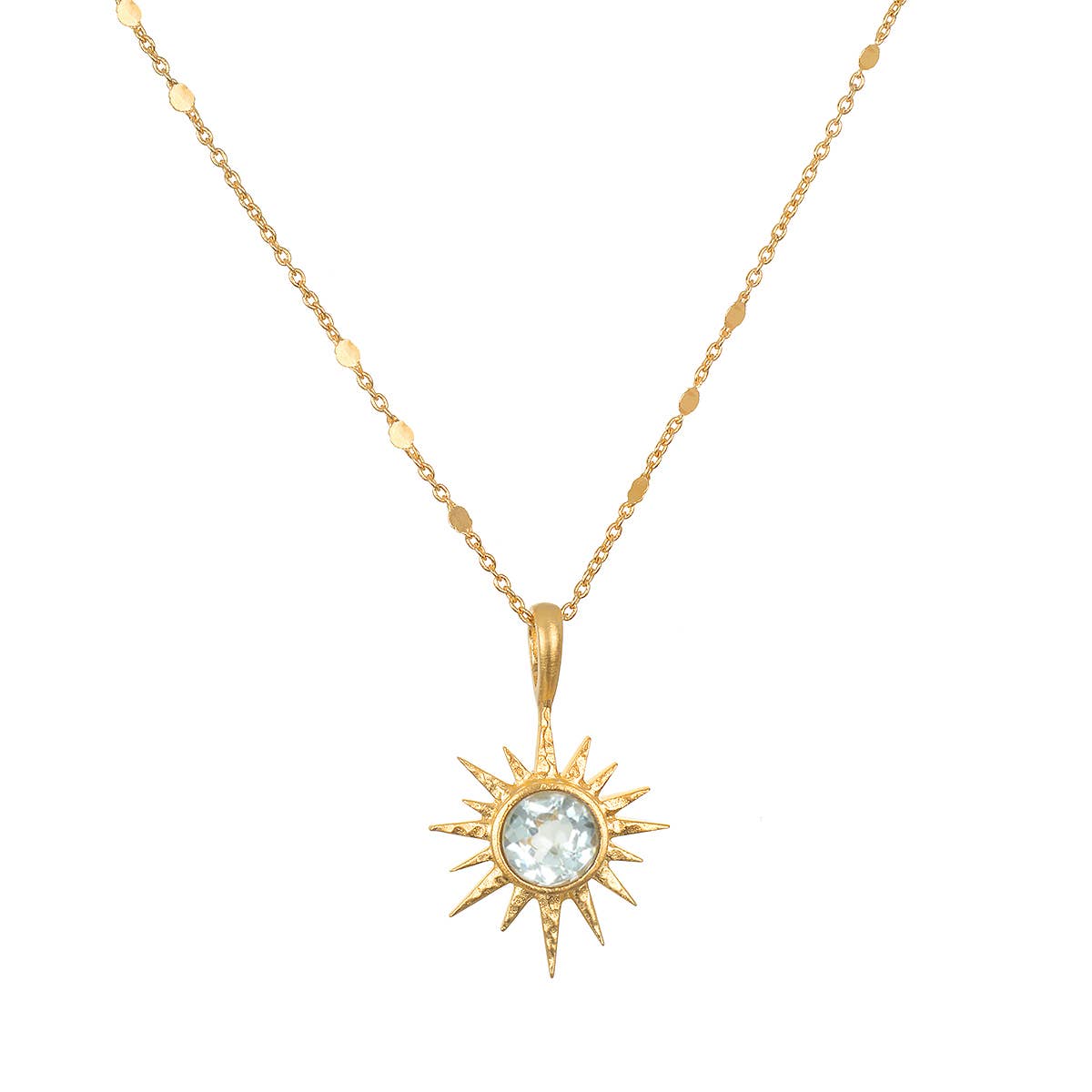 16" Blue Topaz North Star Necklace