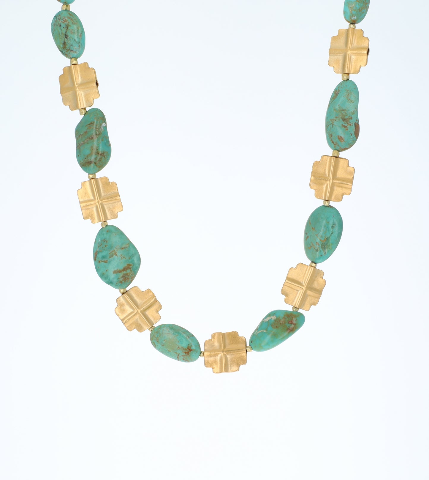 Kingman Turquoise and Equilateral Cross Necklace