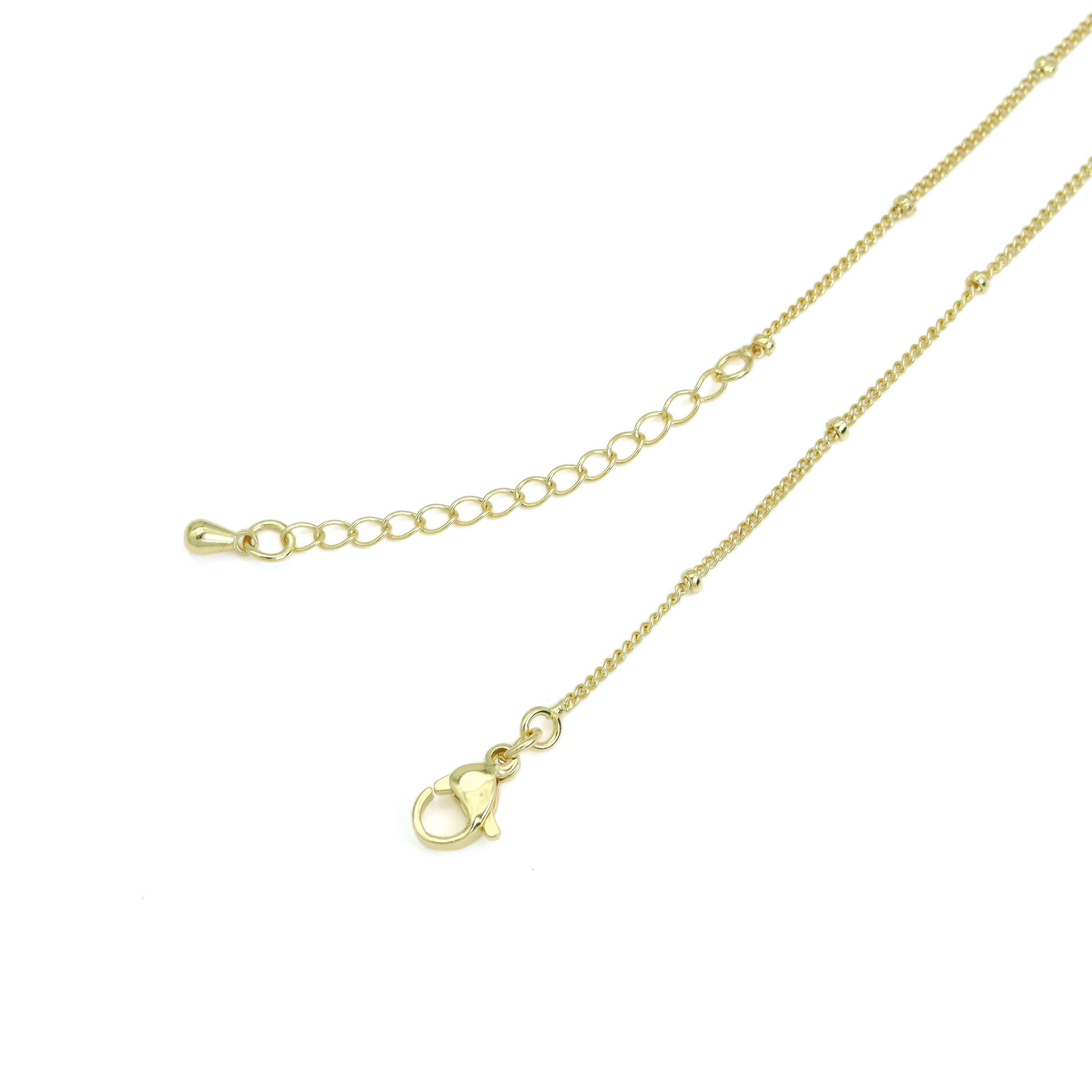 Gold Silver Danity Ball Adjustable Necklace, Sku#LX595: Gold