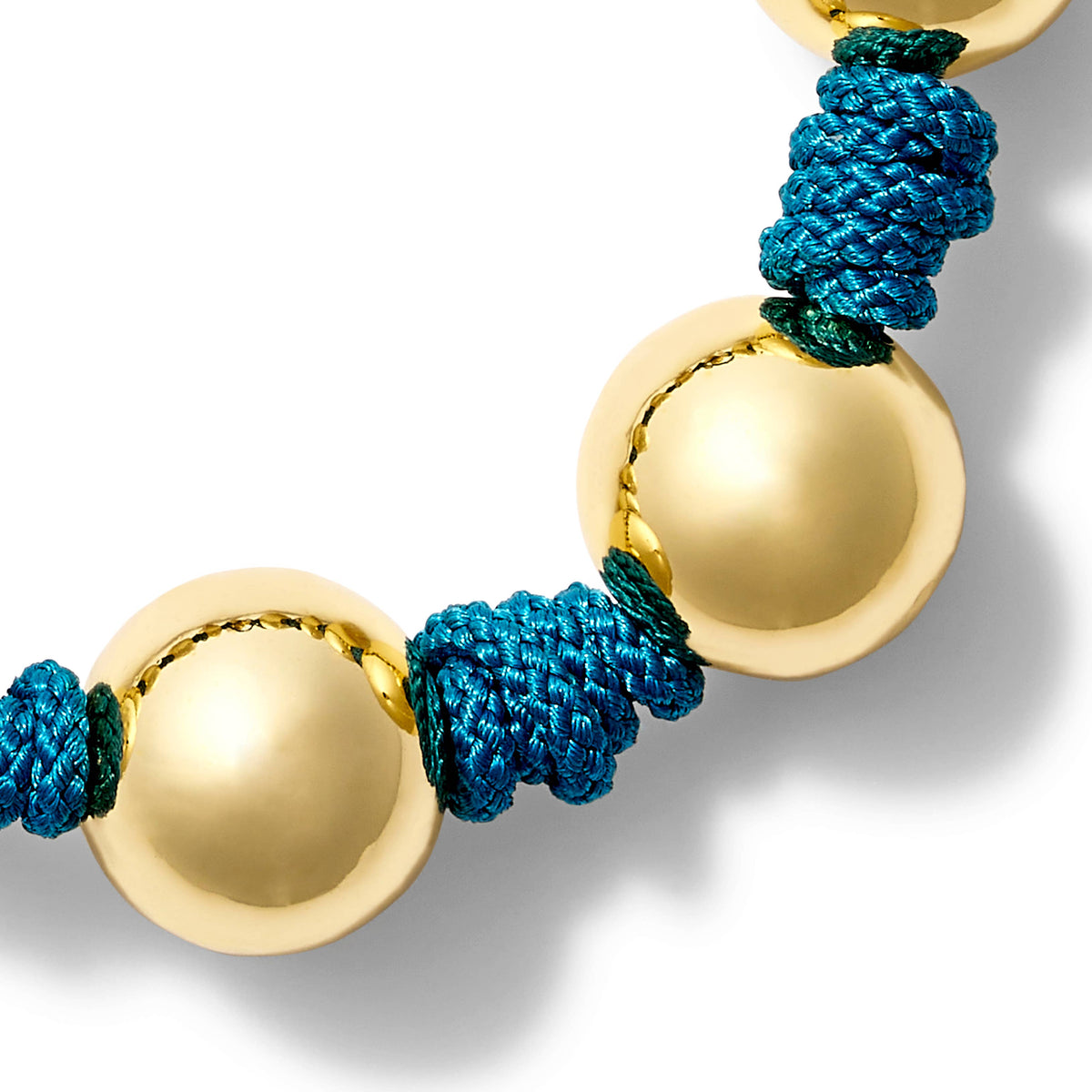 The Knotty Pearled Bracelet ~ Gold: Military Green / 7 1/2"