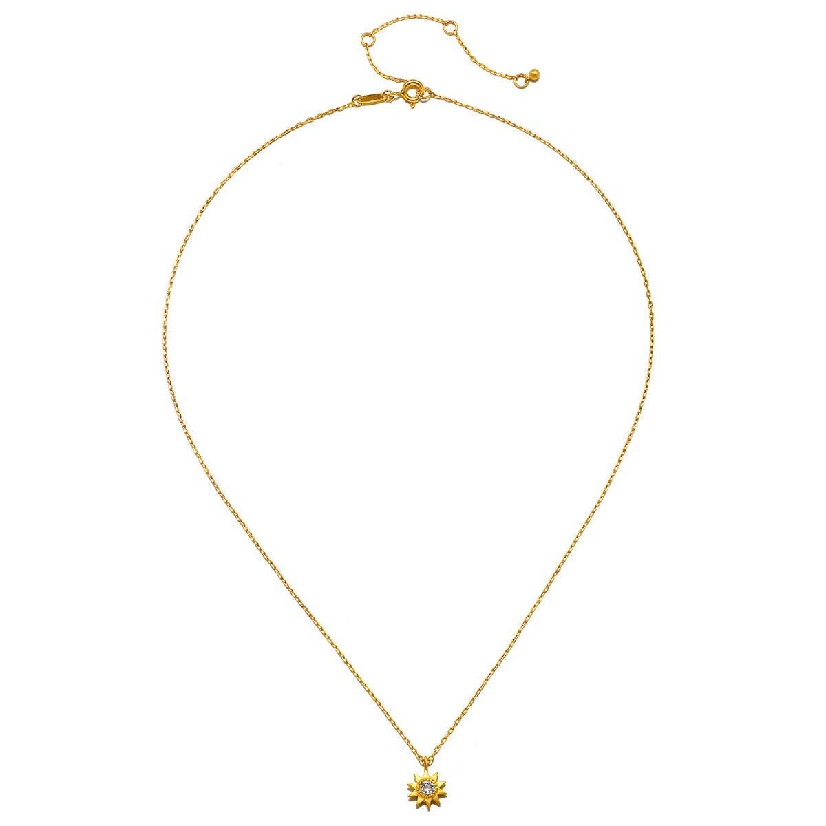 New Horizon White Topaz Sun Necklace 18"