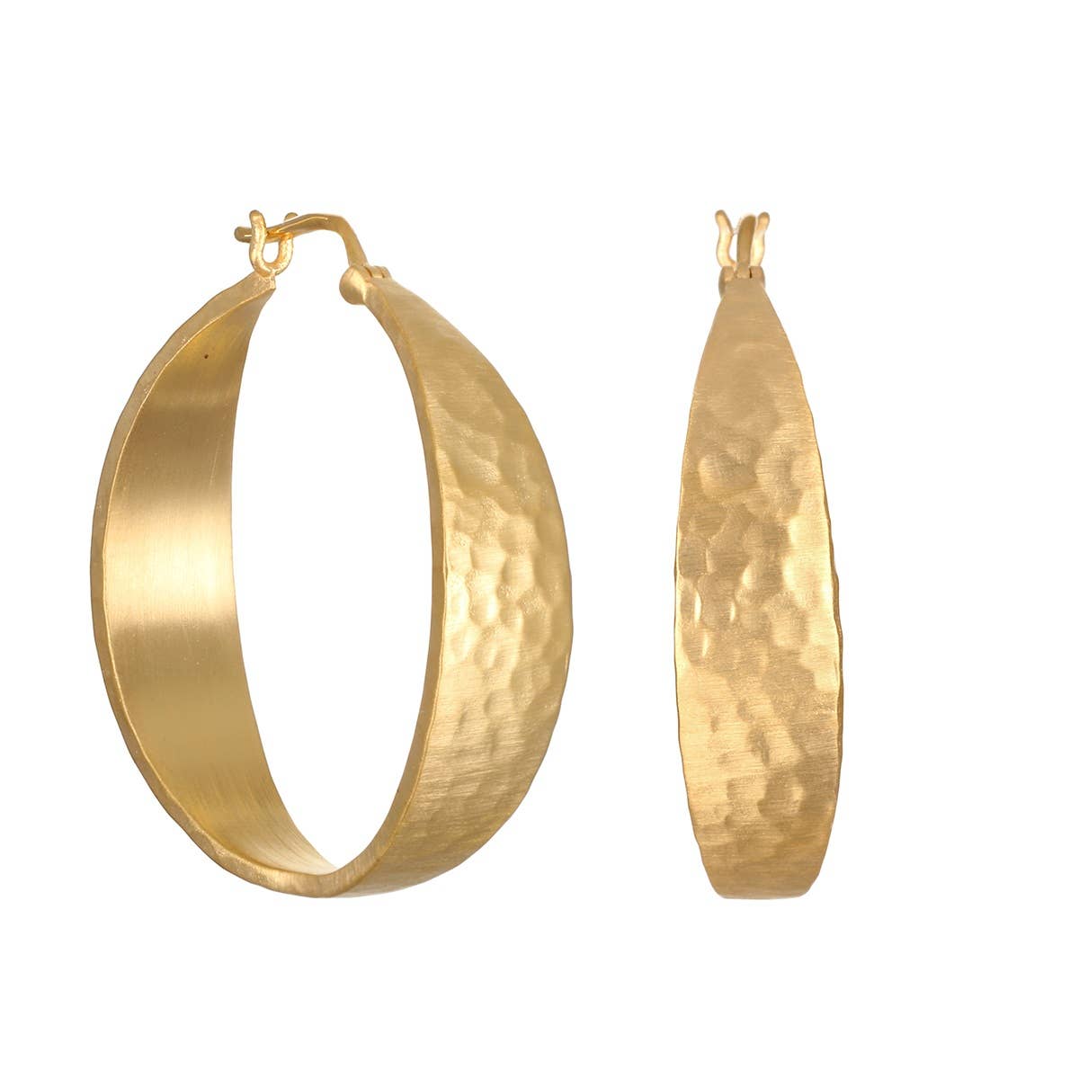 Hammered Petal Hoop Earrings