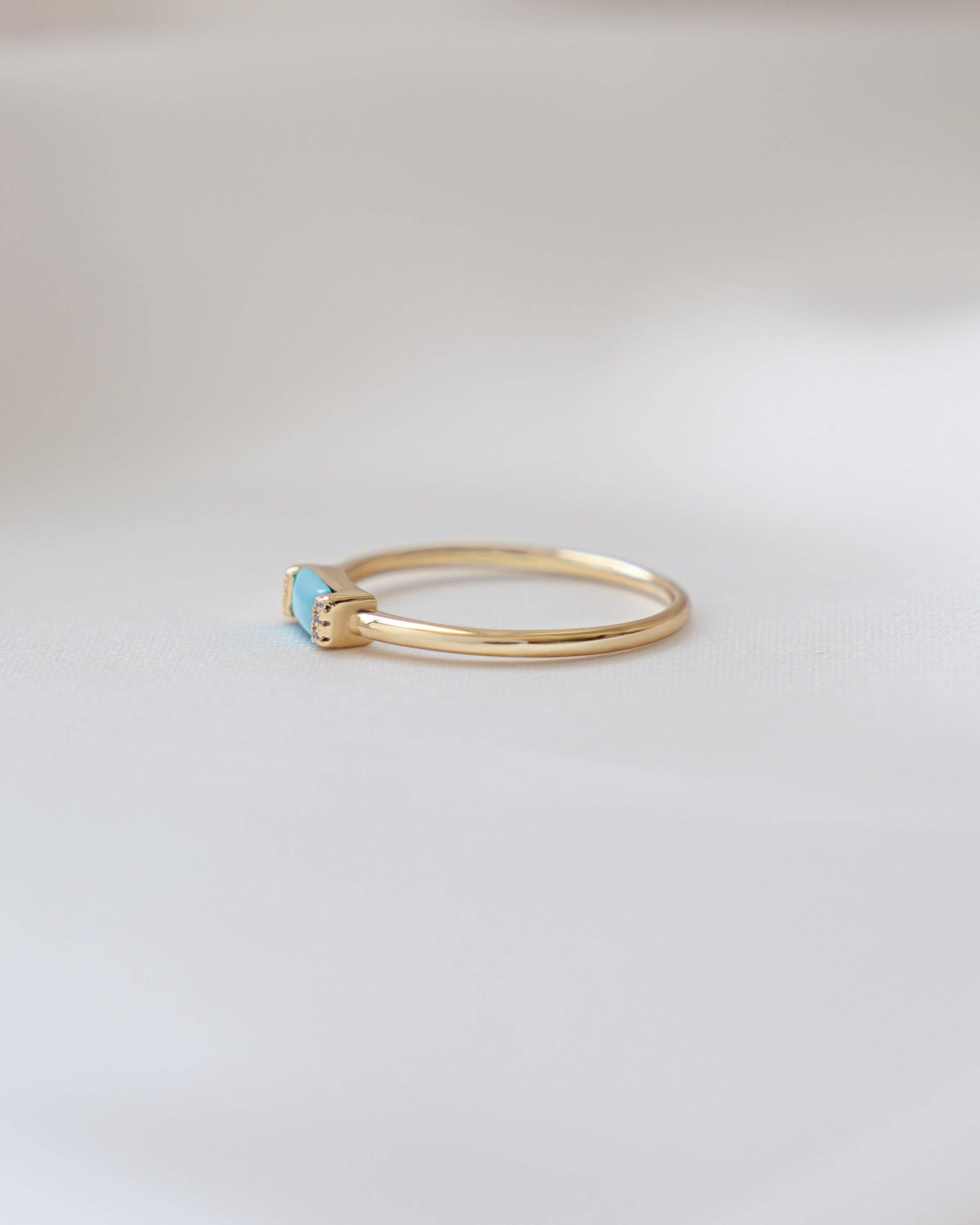 Turquoise Simple Baguette Ring
