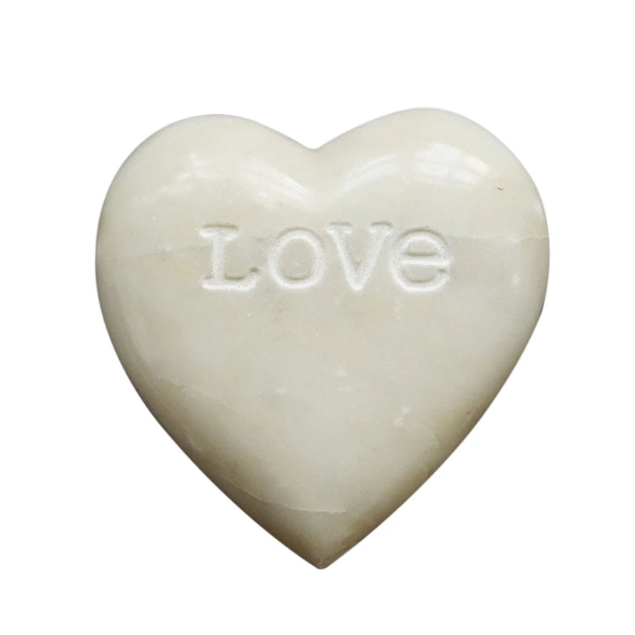 " Love " Carved Soapstone Heart