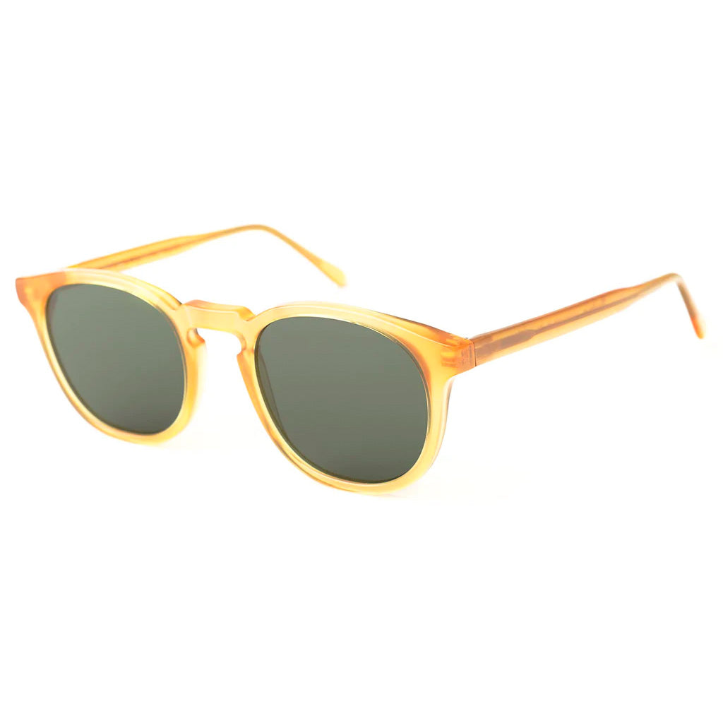 Eldridge honey gold w/ olive flat lenses