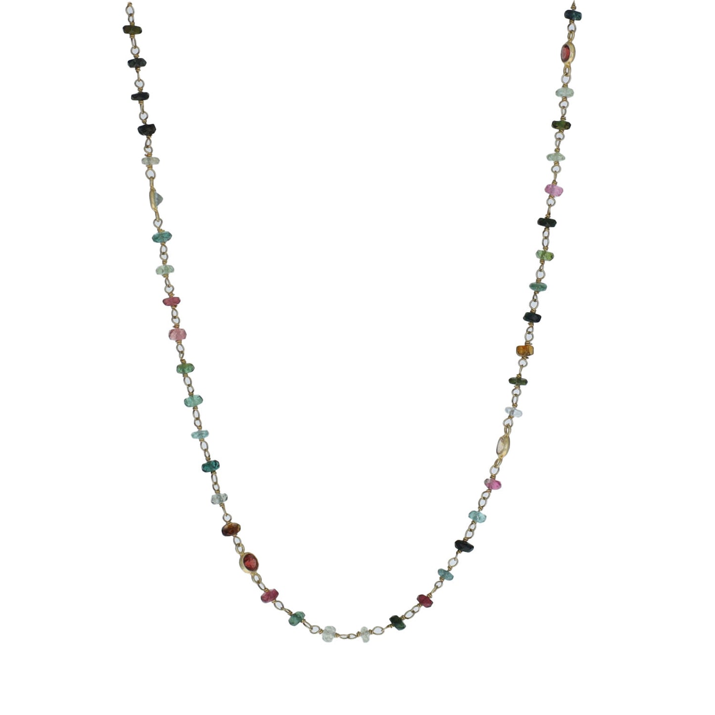 Watermelon Tourmaline Charm Necklace