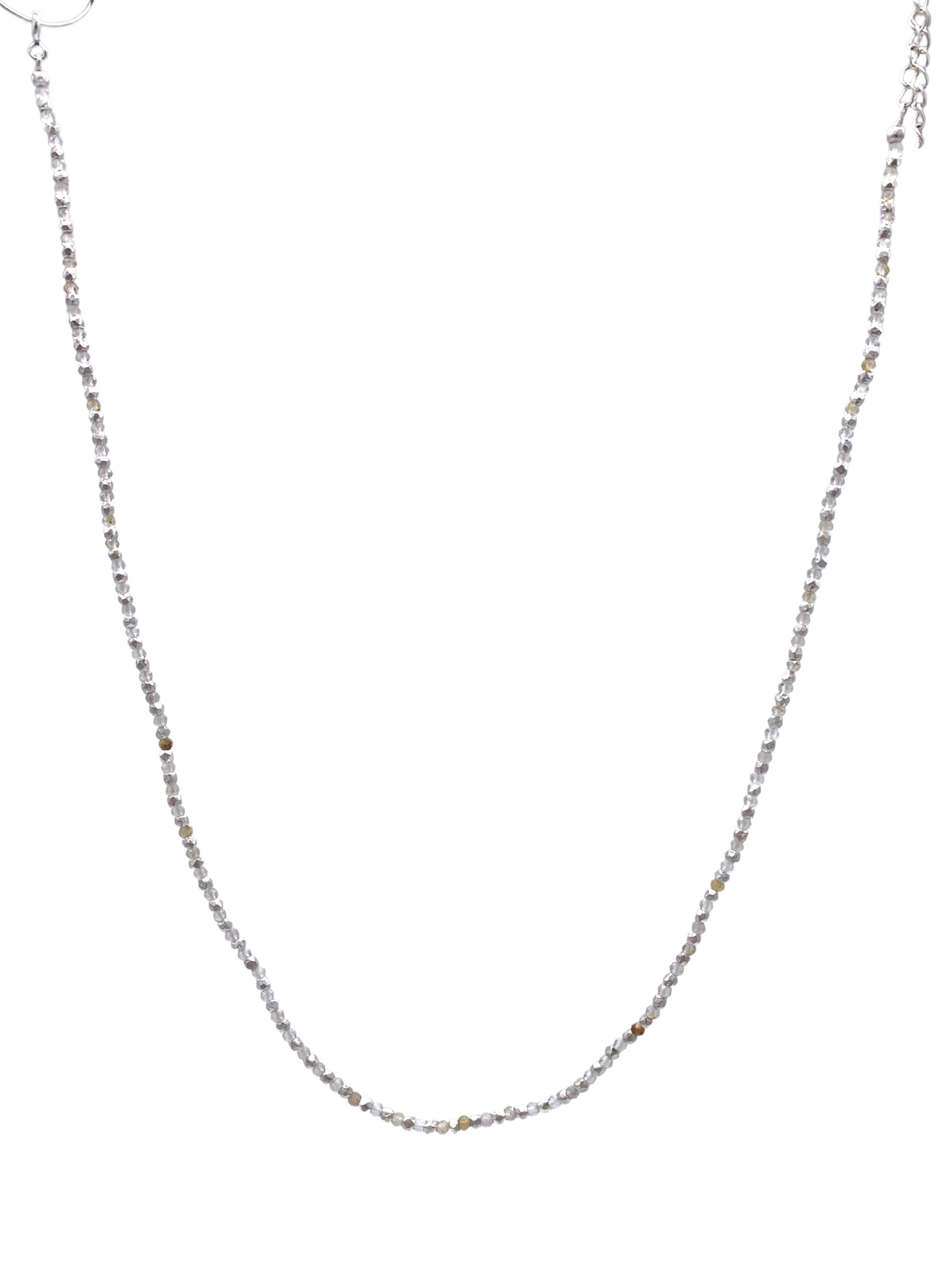 Moonstone and Silver bead Adjustable Chain