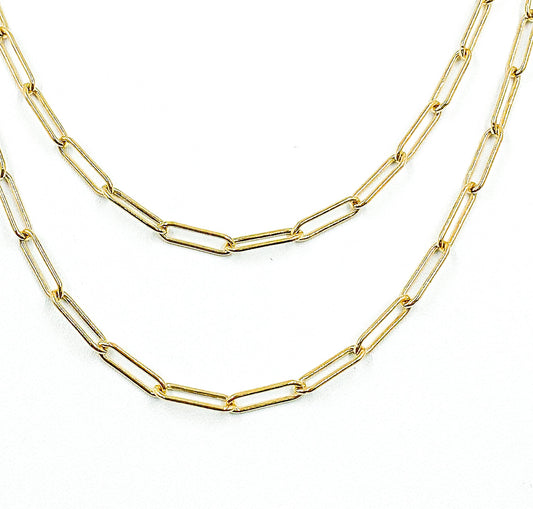 3mm 14K Gold Filled Paperclip Chain