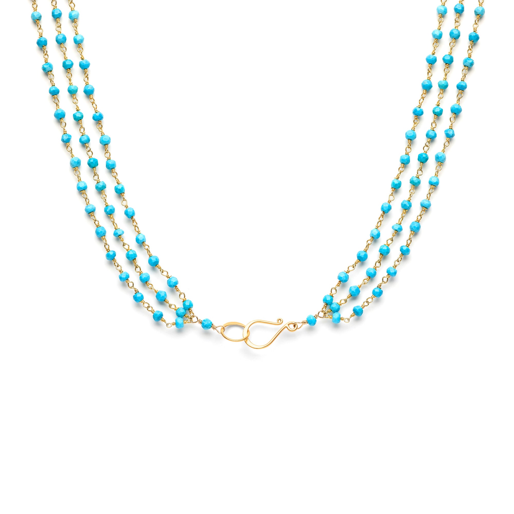 Equal Sided Cross Charm and Turquoise Necklace