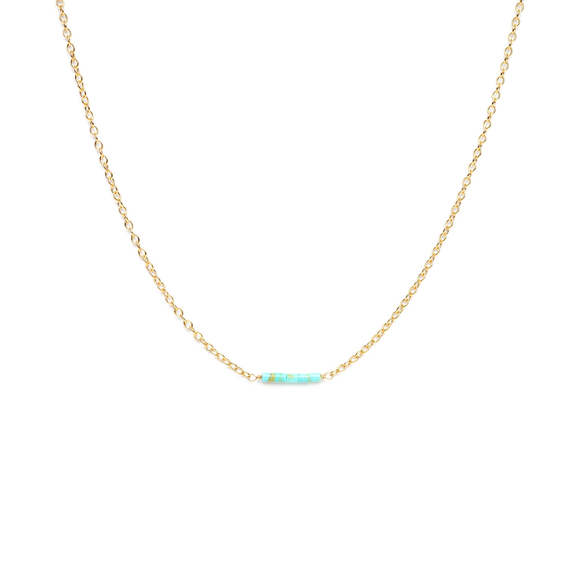 Turquoise Heishi Bar Necklace