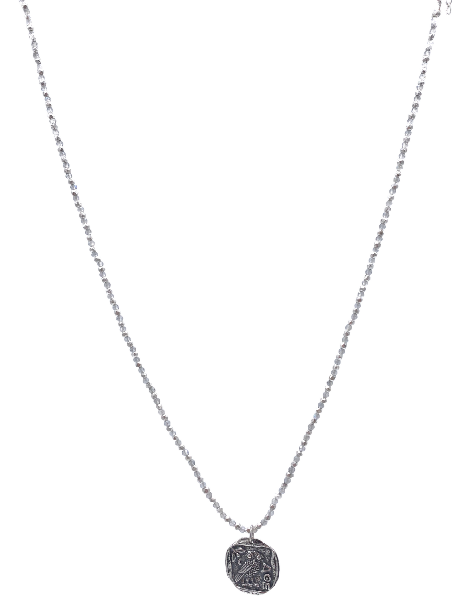 Moonstone and Silver bead Adjustable Chain