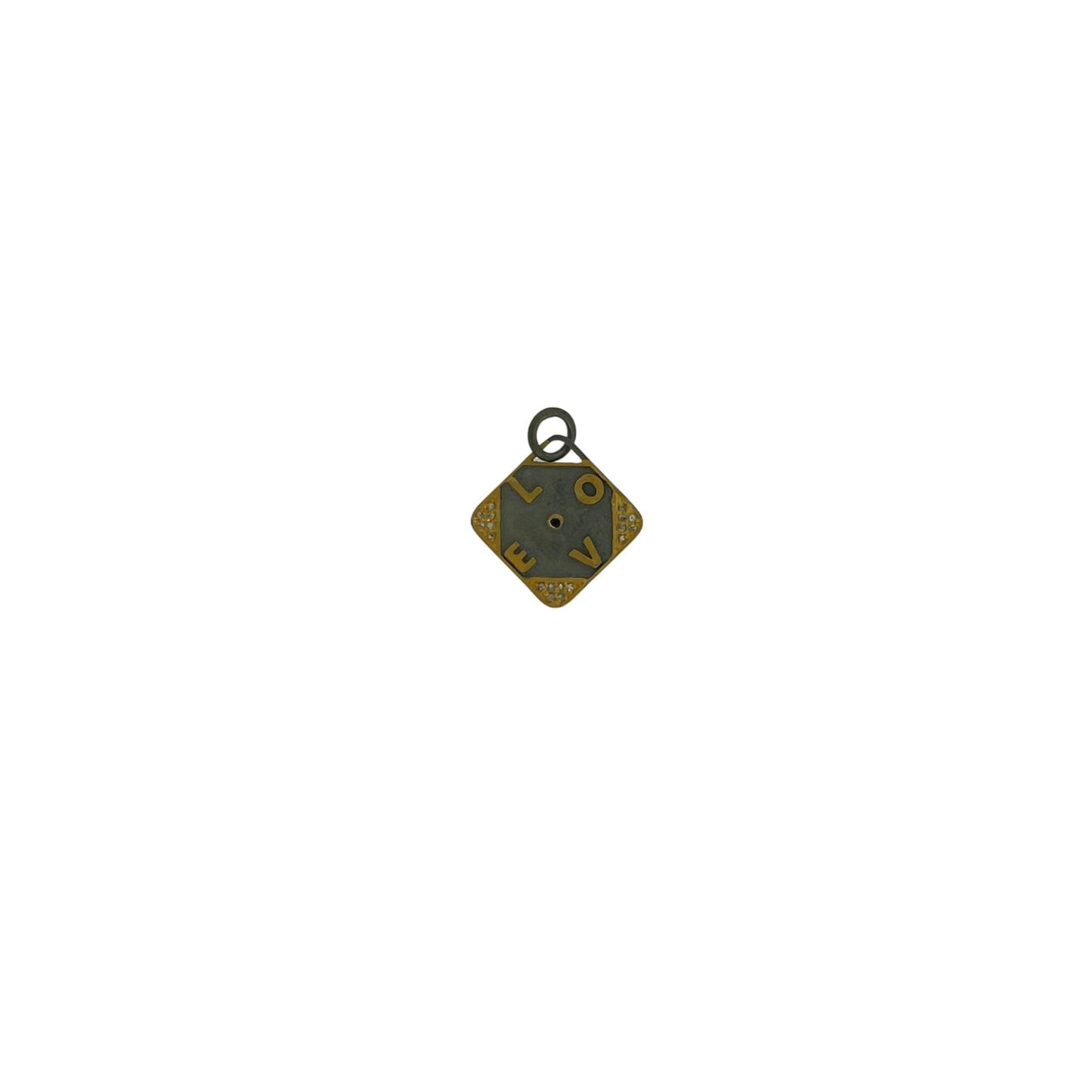 Box it up LOVE Charm Oxidized