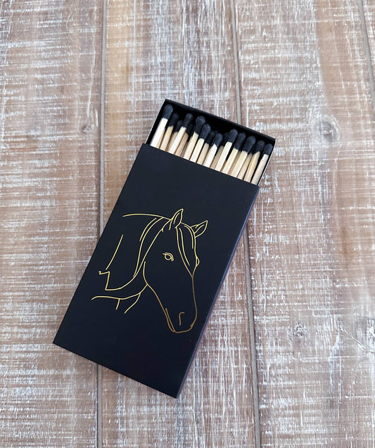 Oversized Horse Head Matches with Gold Foil