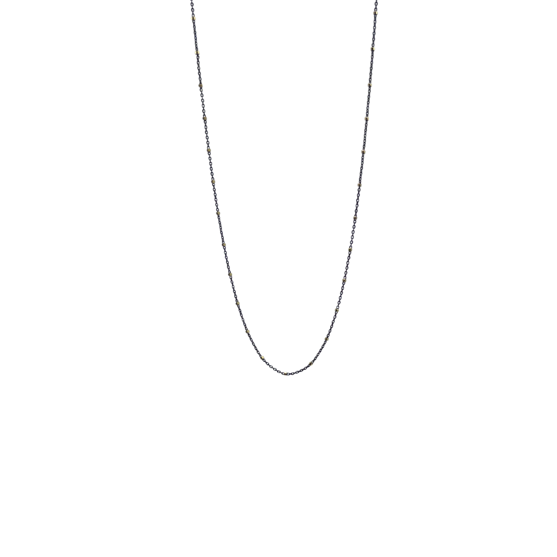 Oxidized Silver and Gold Box Chain