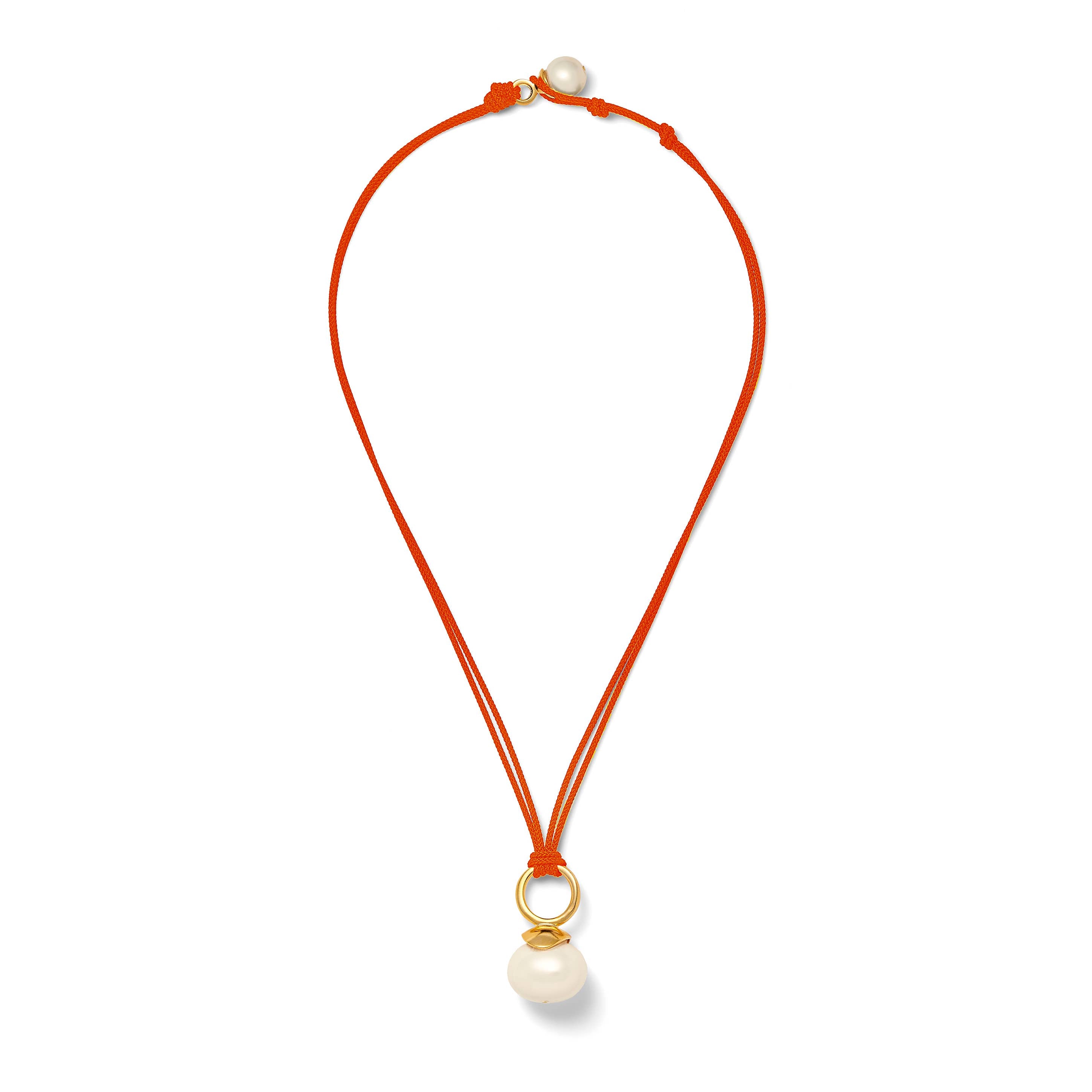 White Pebble Pearl Pendant ~ a Palette of Cords: Silver