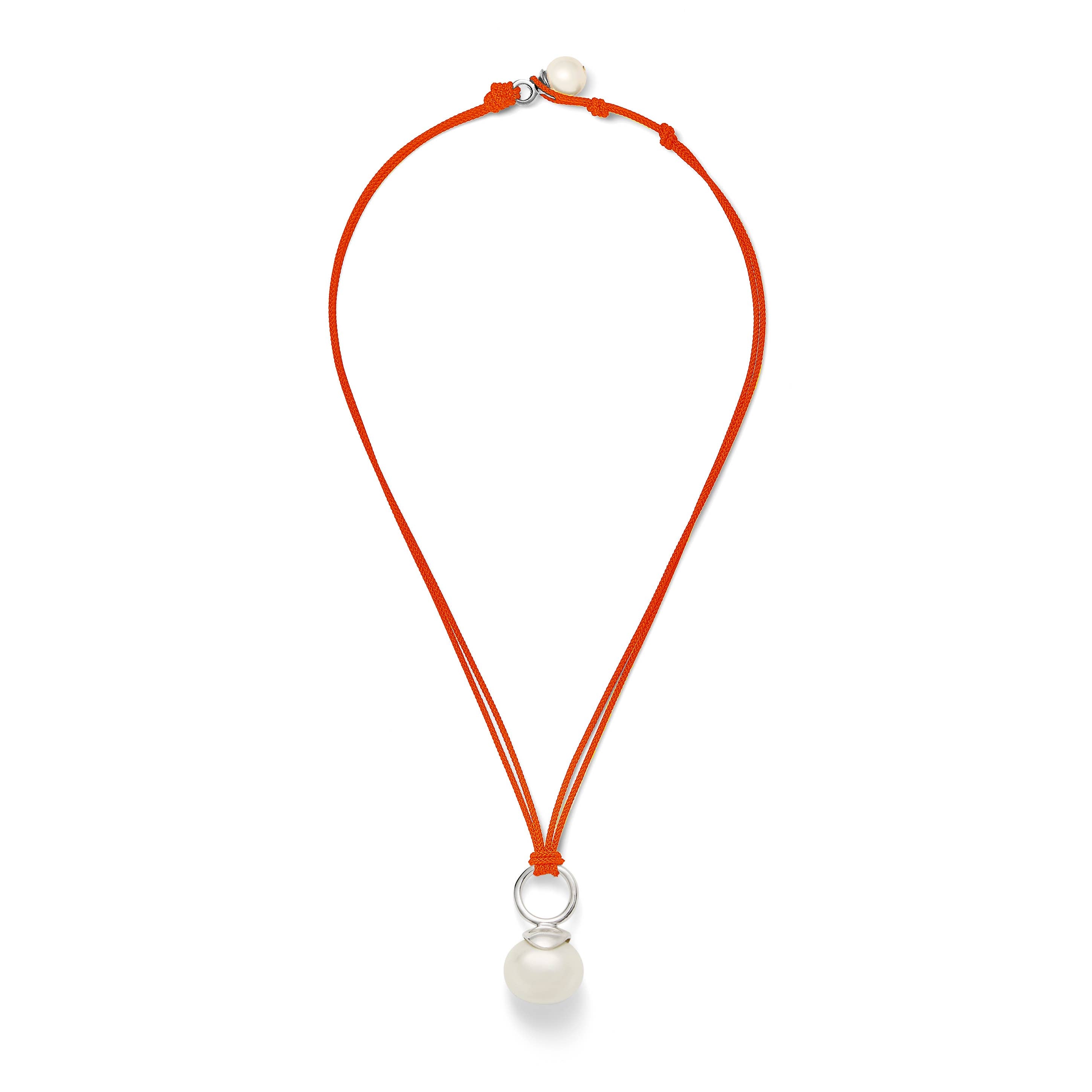 White Pebble Pearl + Sterling Pendant ~ a Palette of Cords