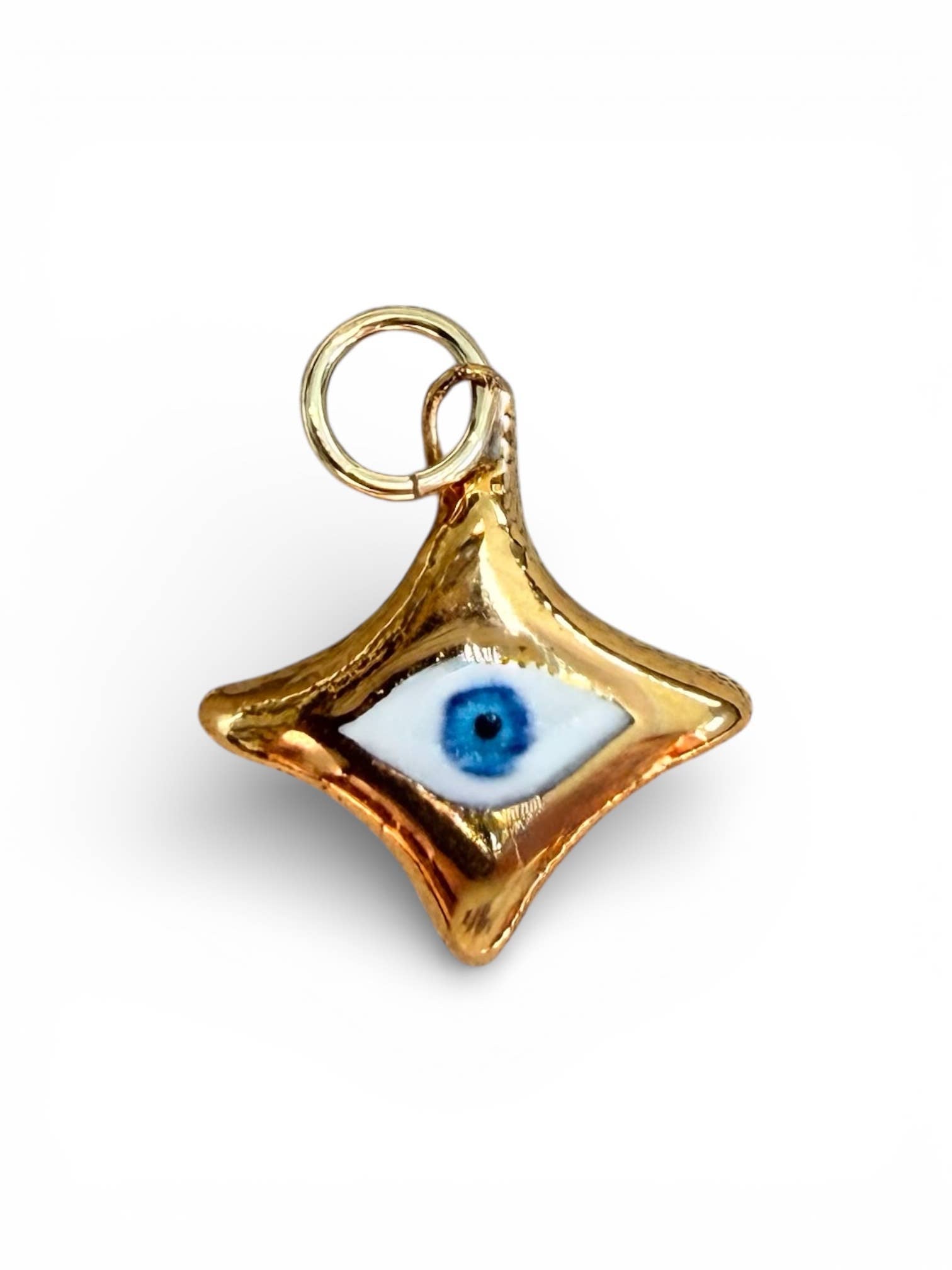 Gold Evil-Eye 4-Point Star Charm