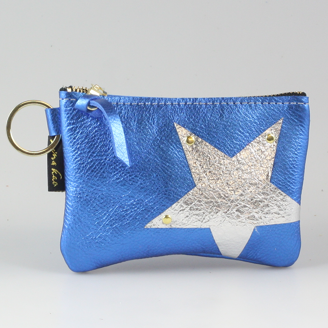 The NEW SIDE STAR Applique Kara: Metallics, Royal with Silver Star - Split Ring