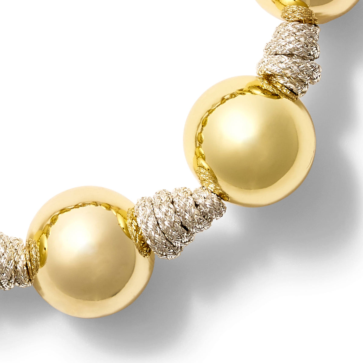 The Knotty Pearled Bracelet ~ Gold: Military Green / 7 1/2"