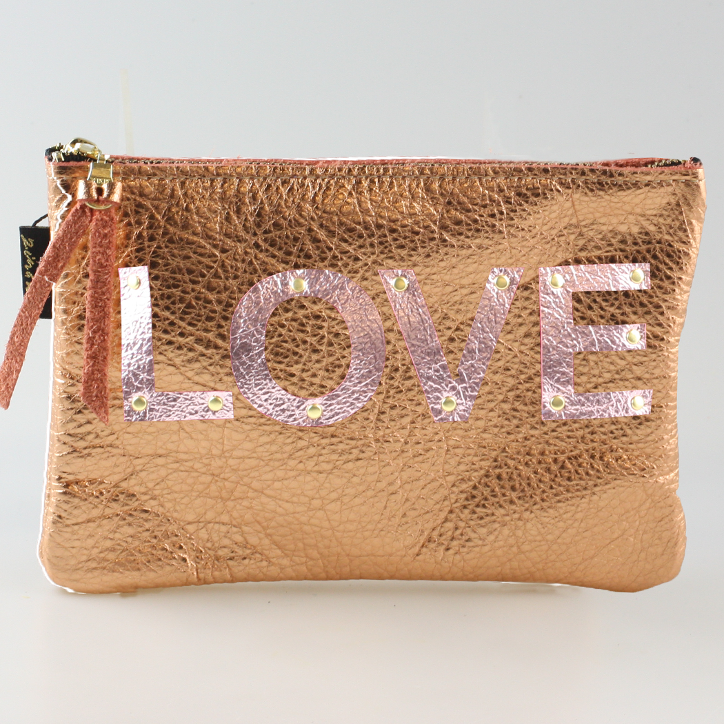 The Metallic Applique Carter: LOVE: Jet  w/Rose letters