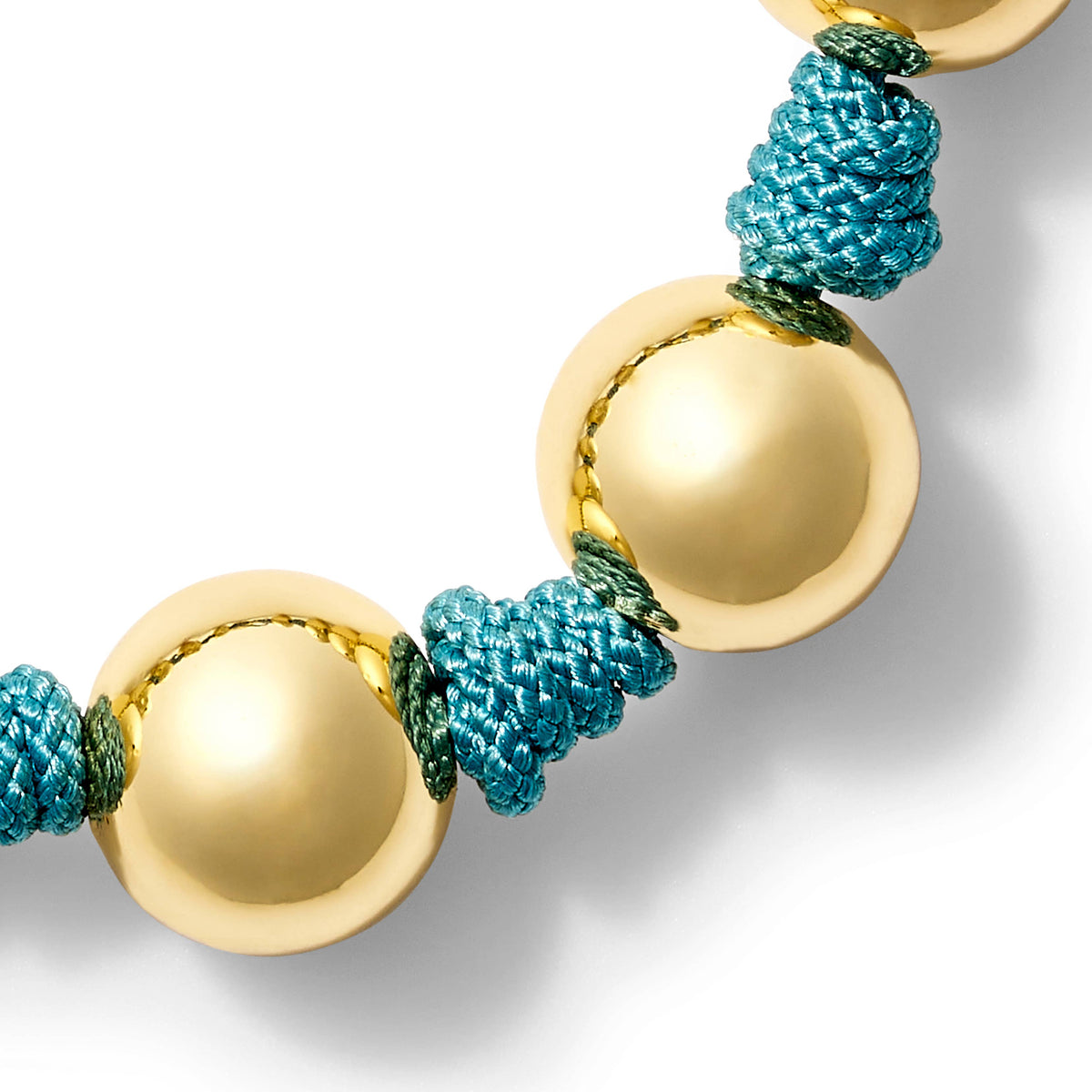 The Knotty Pearled Bracelet ~ Gold: Military Green / 7 1/2"