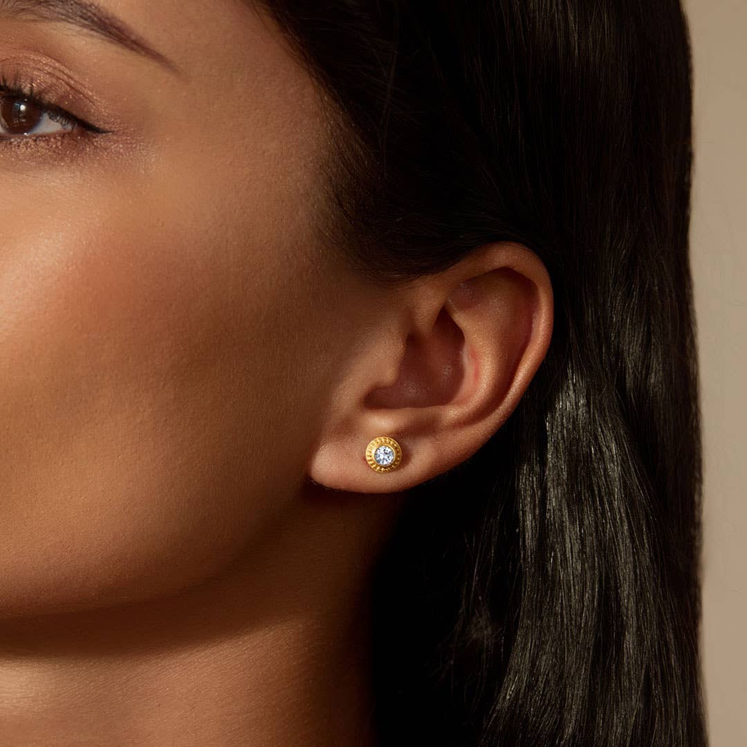 Insightful Spirit White Topaz Stud Earrings