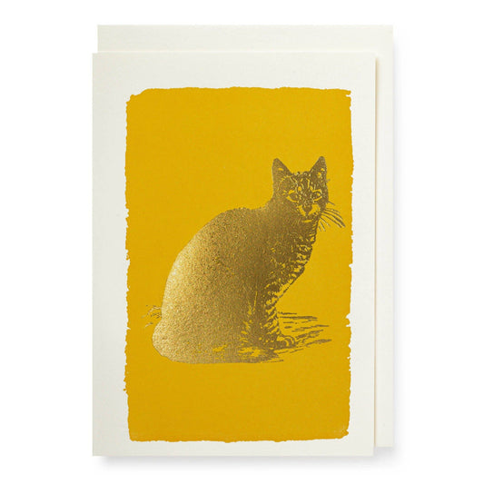 Gold Cat Notelet Card
