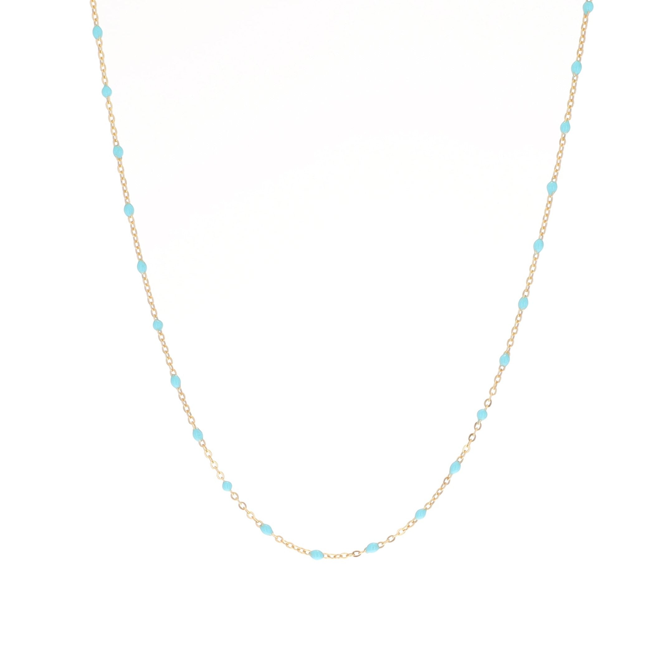 Everyday Turquoise and 14K Gold Chain Necklace