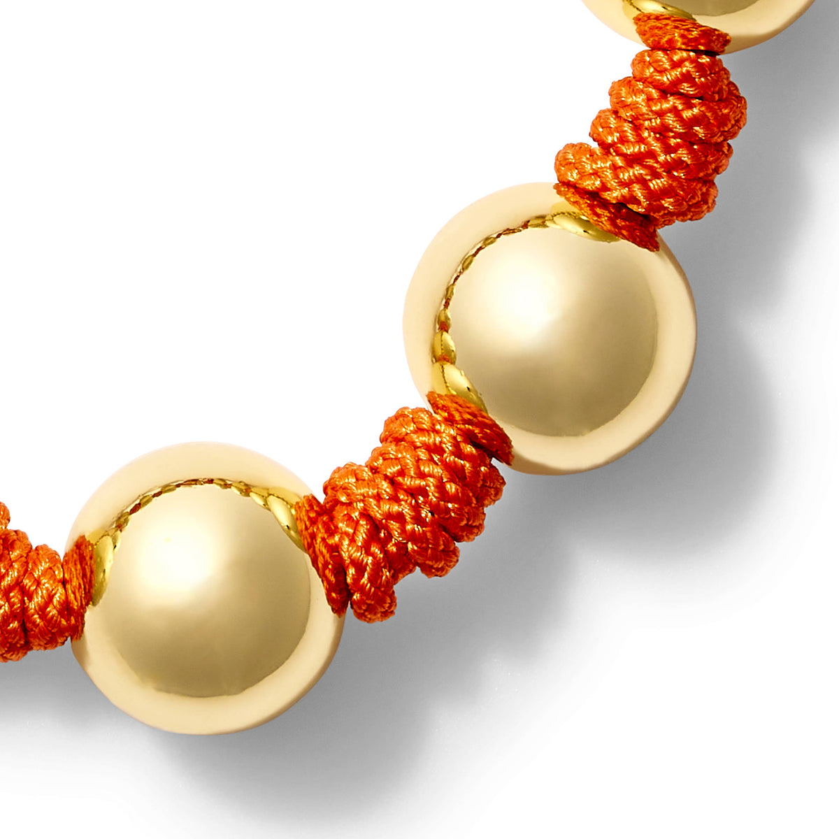 The Knotty Pearled Bracelet ~ Gold: Orange / 7 1/2"
