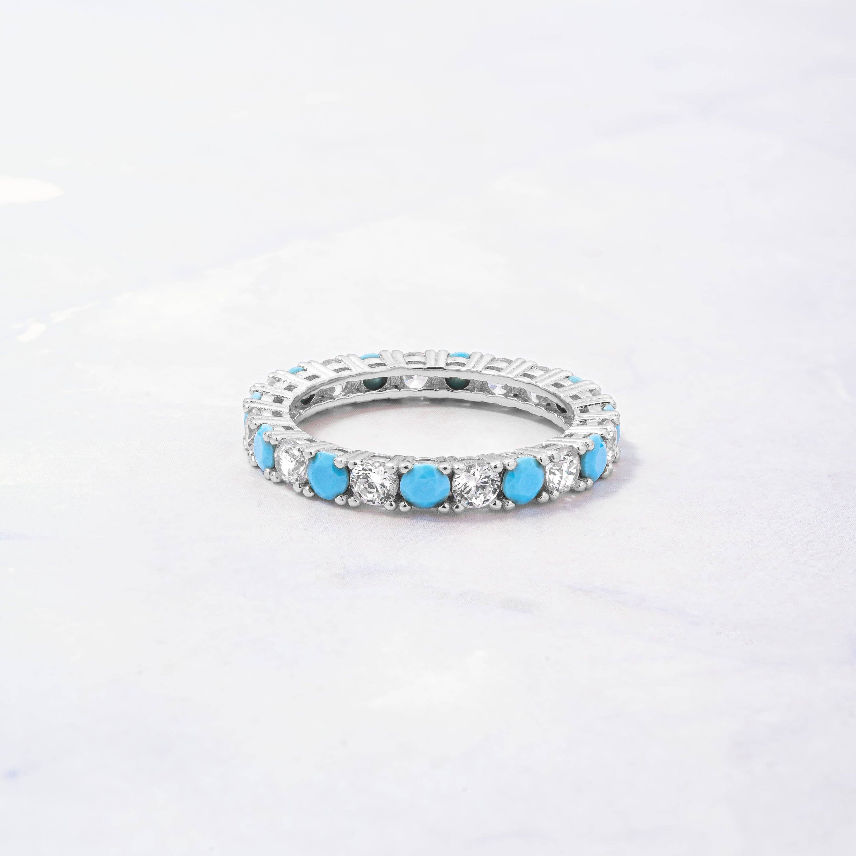 3mm Studded Turquoise Ring