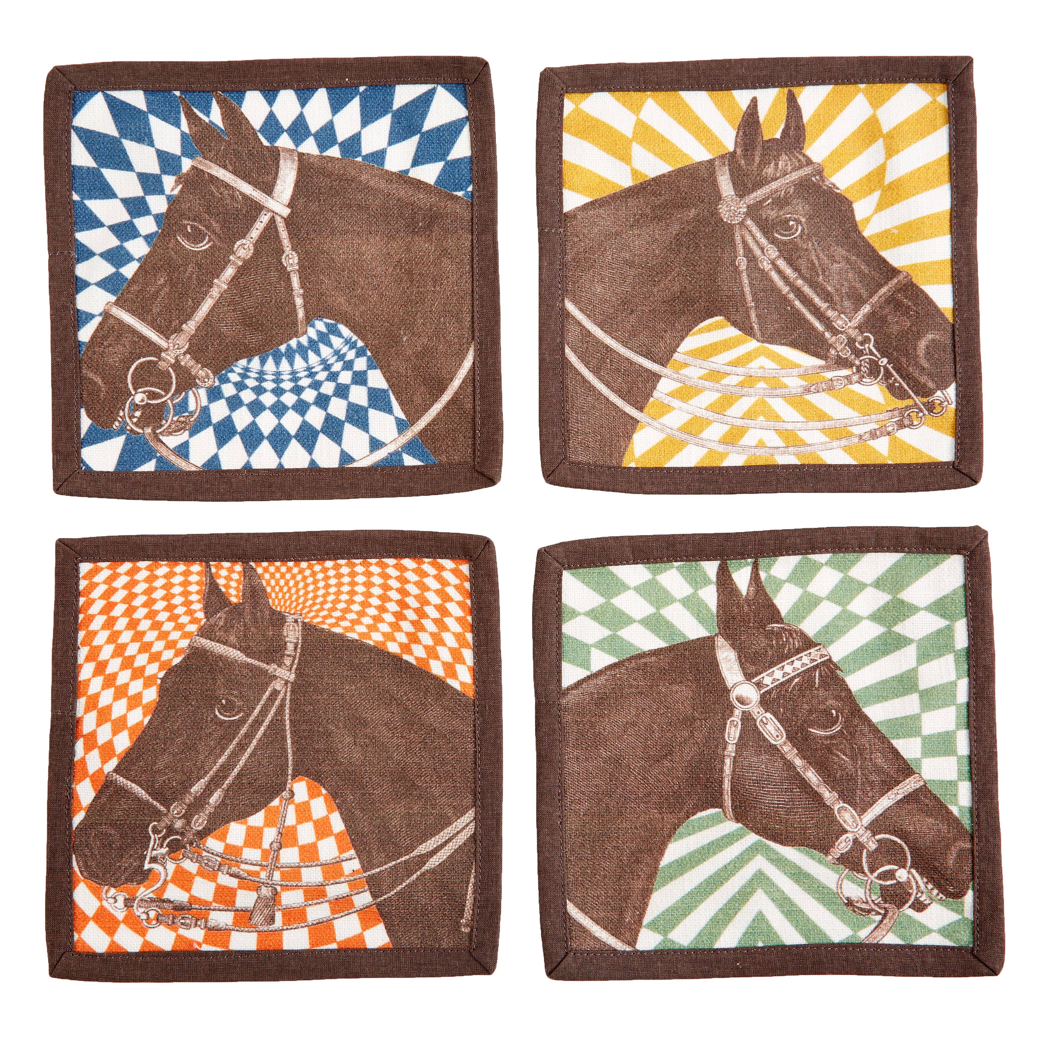 EQUUS OPTIC COCKTAIL NAPKINS SET/4