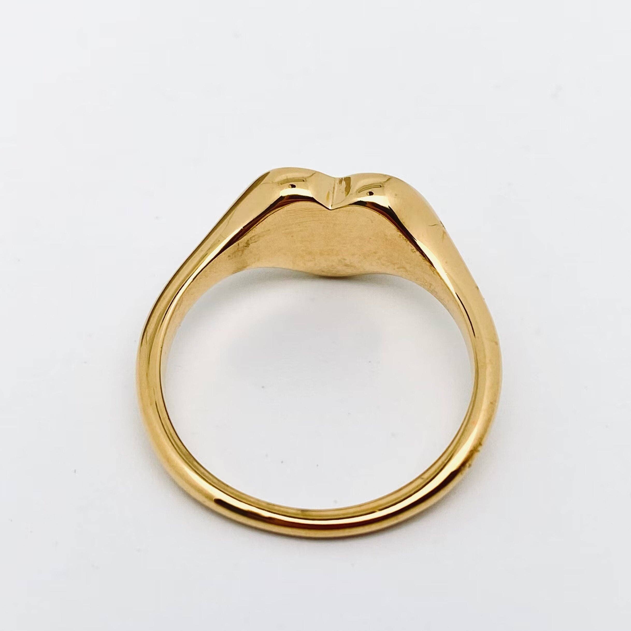 "Fuck Off" Heart-shaped 18K Gold Plated Stee Ring - FGS: 7