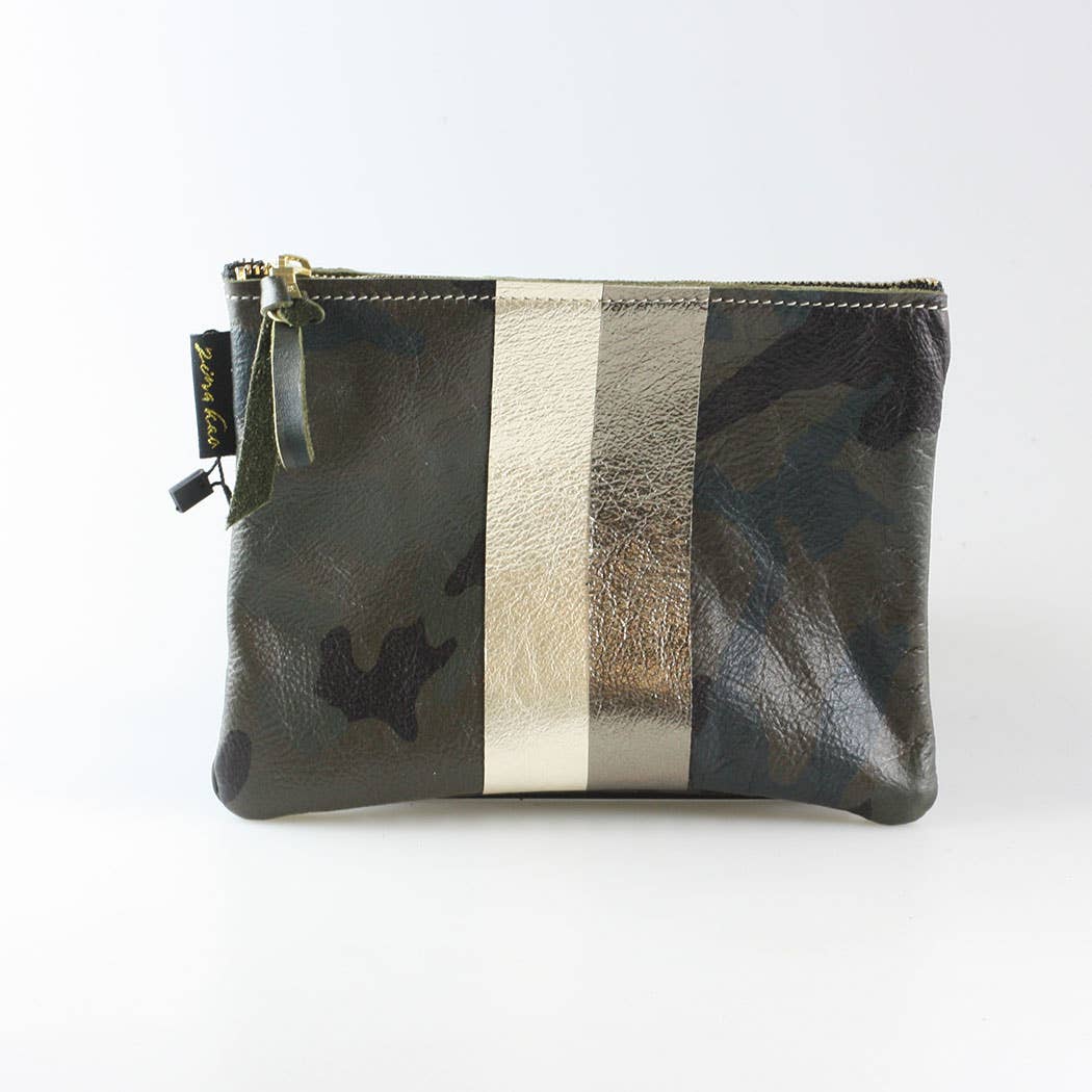 The Two Stripe Monroe: Fang Bag with Platinum-Jet stripes