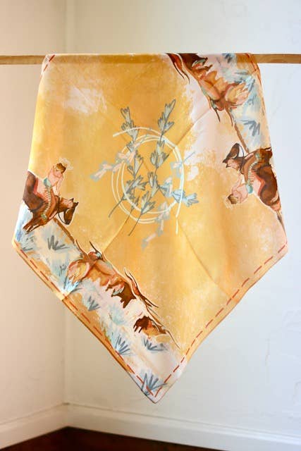 Longhorn Open Range Cowgirl Wild Rag: Western Scarf Bandana