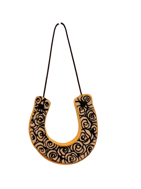 Handmade Horseshoe Wall Hanging with 22k Gold