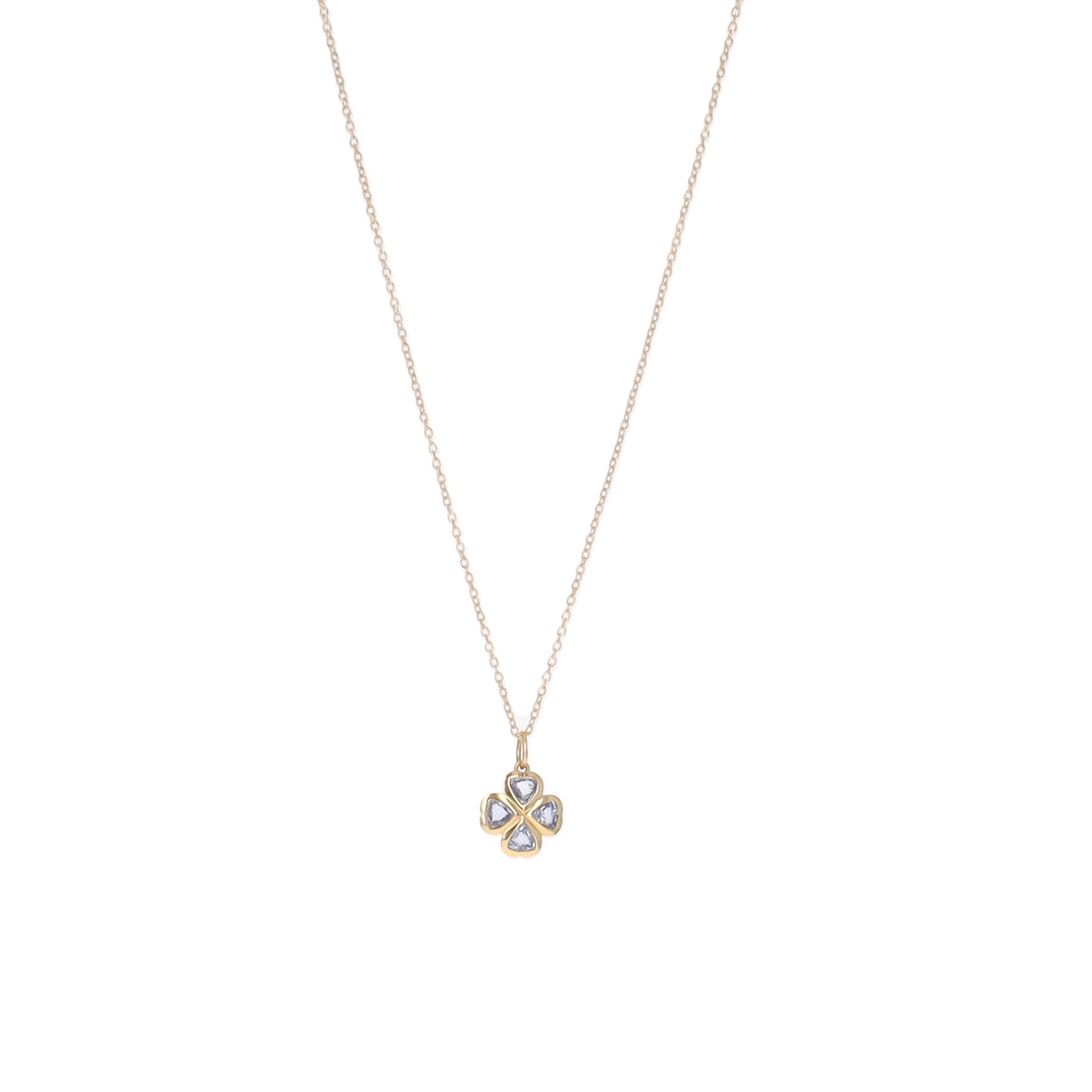 Sapphire Clover Charm 14K