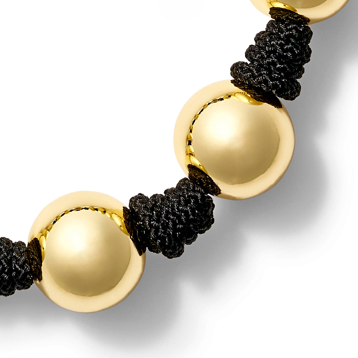 The Knotty Pearled Bracelet ~ Gold: Black / 7 1/2"