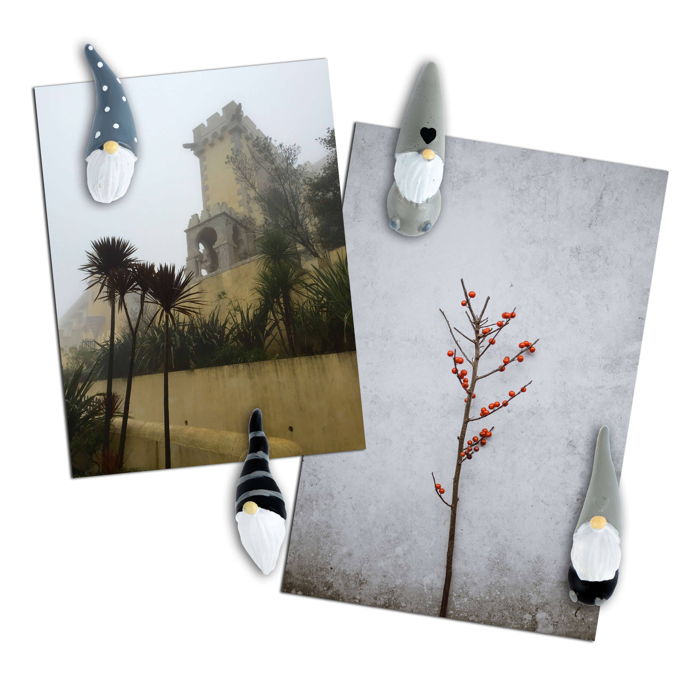 Colorful nordic GNOME gray magnets s/4