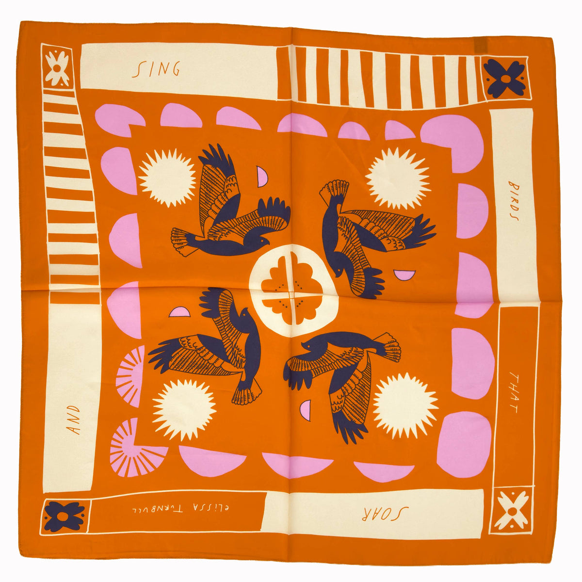 Soar & Sing Scarf | Silk Habotai Scarf | Women's Bandana: 26" x 26"