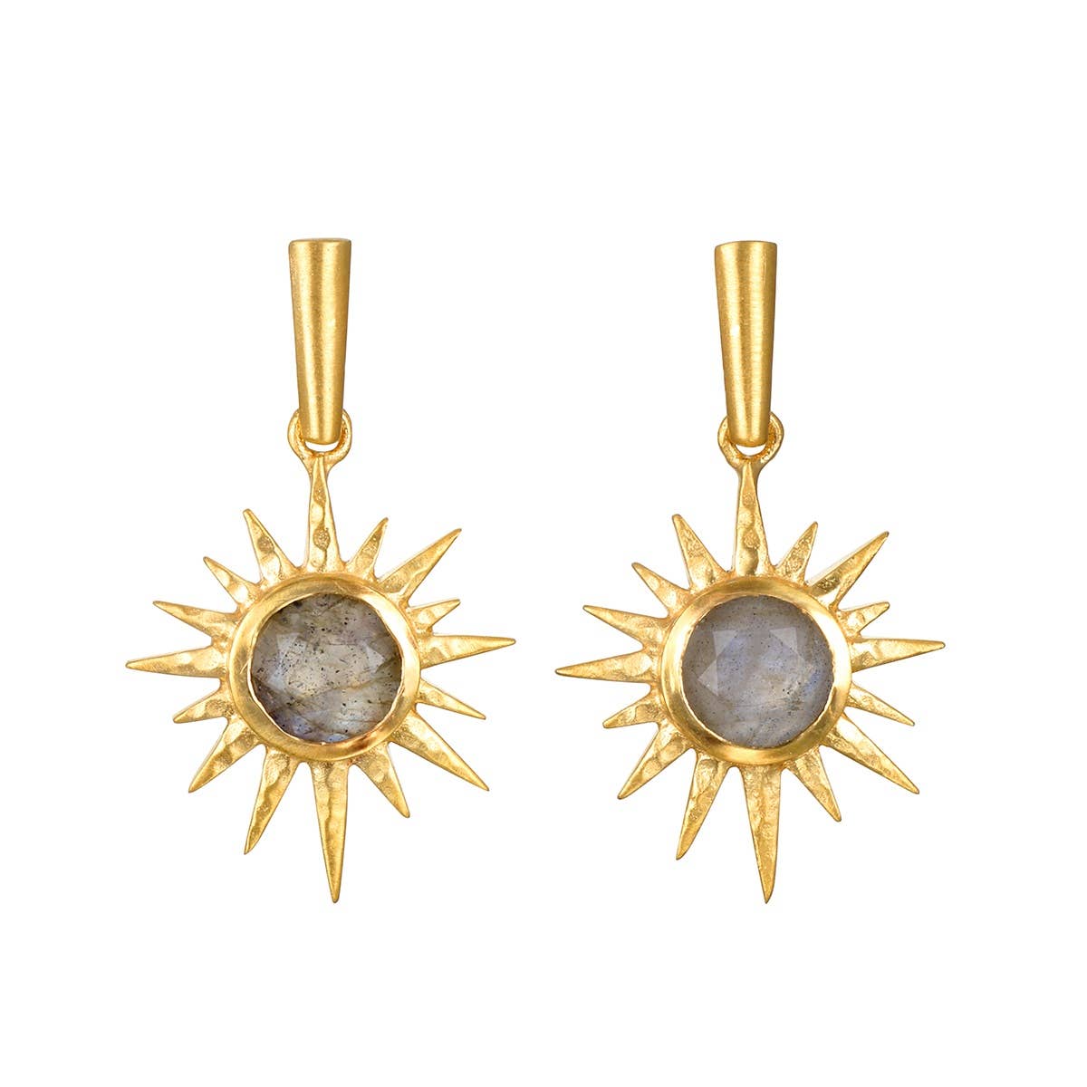 North Star Labradorite Starburst Earrings