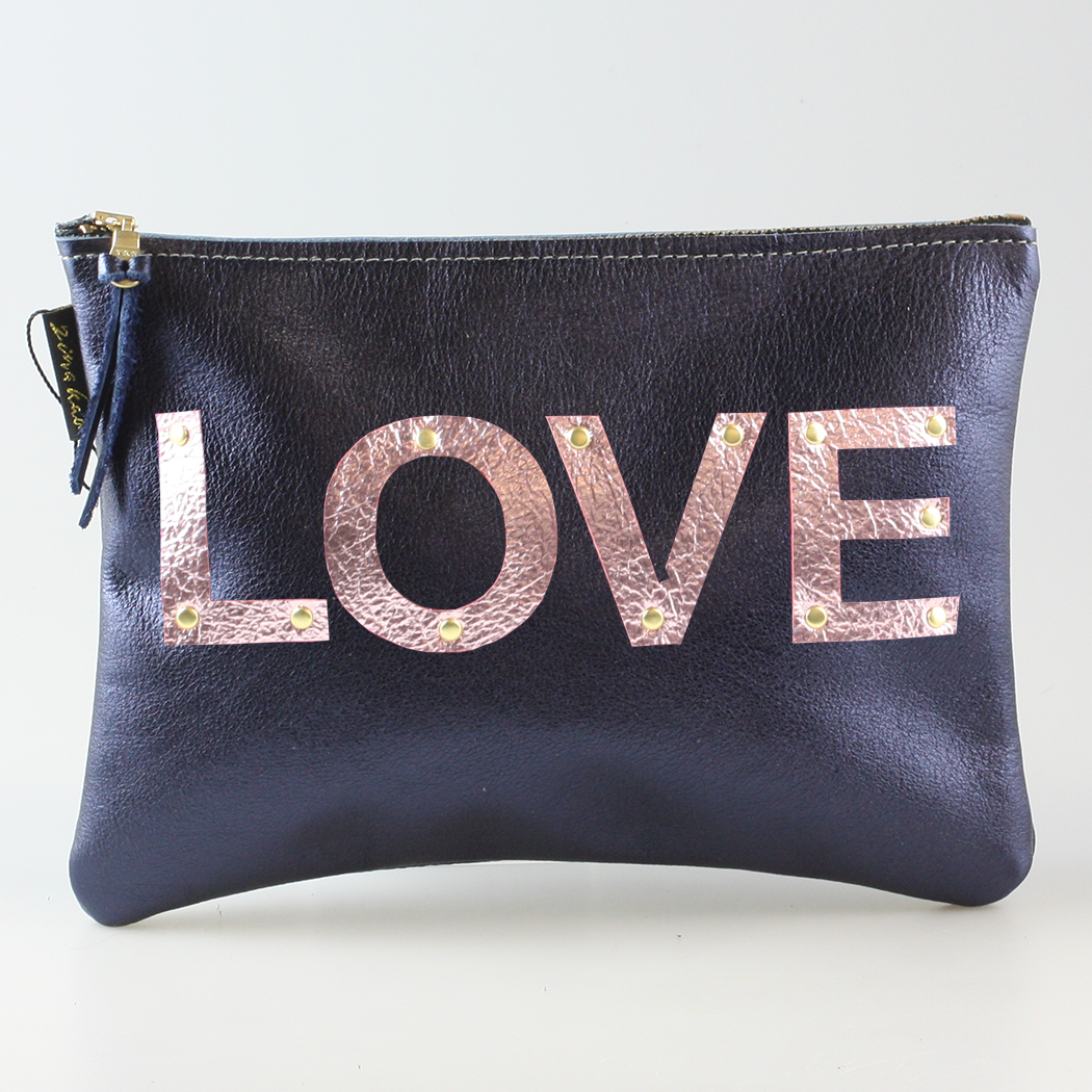 The Metallic Applique Carter: LOVE: Bronze  w/Rose letters