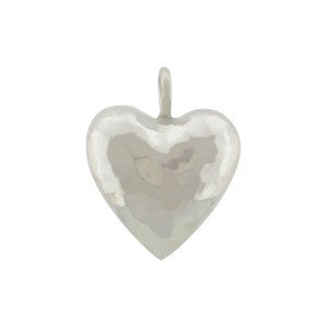 Silver Puffy Heart Charm