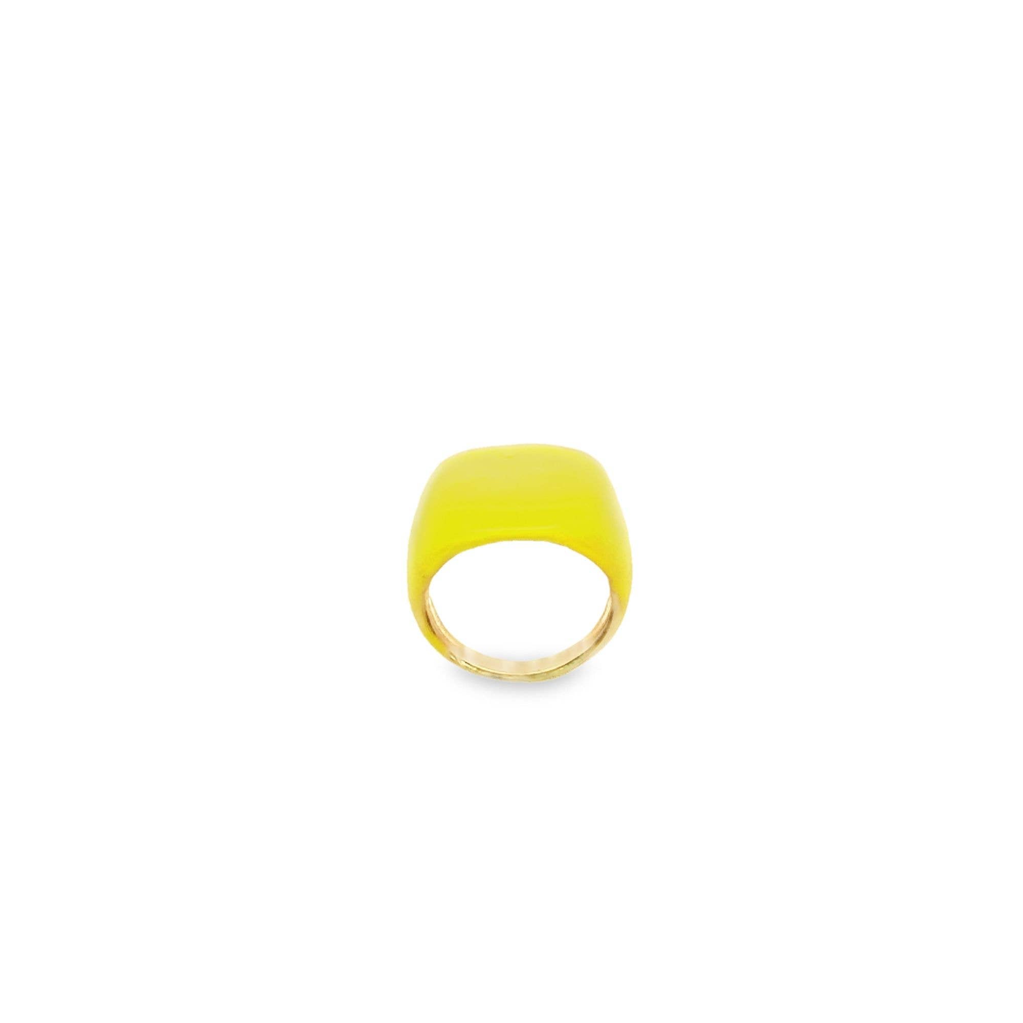 Colorful Enamel Dome Ring (D85): Green / 6US