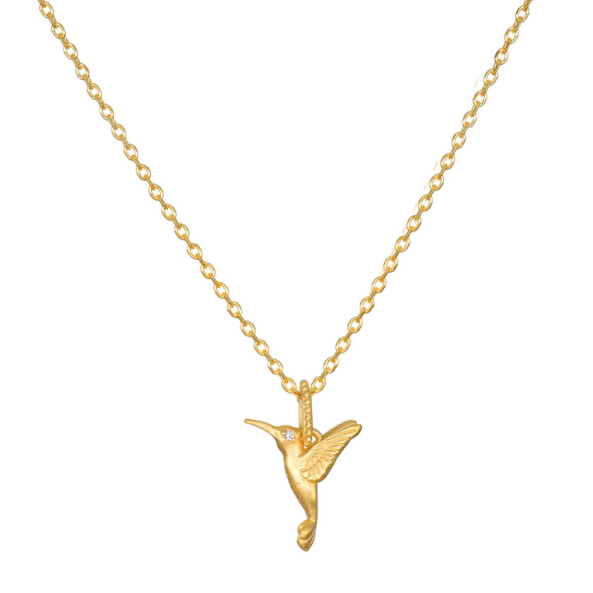 Loving Devotion Hummingbird Necklace 16"