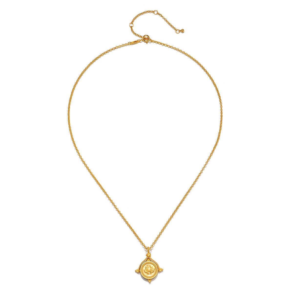 18" Labradorite Lotus Spinner Necklace